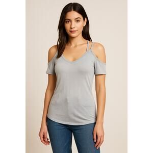 Y2K Gray Strappy Cold Shoulder Top American Dream Women’s Medium